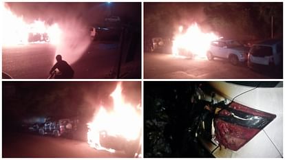 Himachal News: कुल्लू के समीप गांधीनगर में छह गाड़ियां जलकर राख, लाखों का नुकसान Himachal News Six vehicles burnt in Gandhinagar near Kullu loss worth lakhs