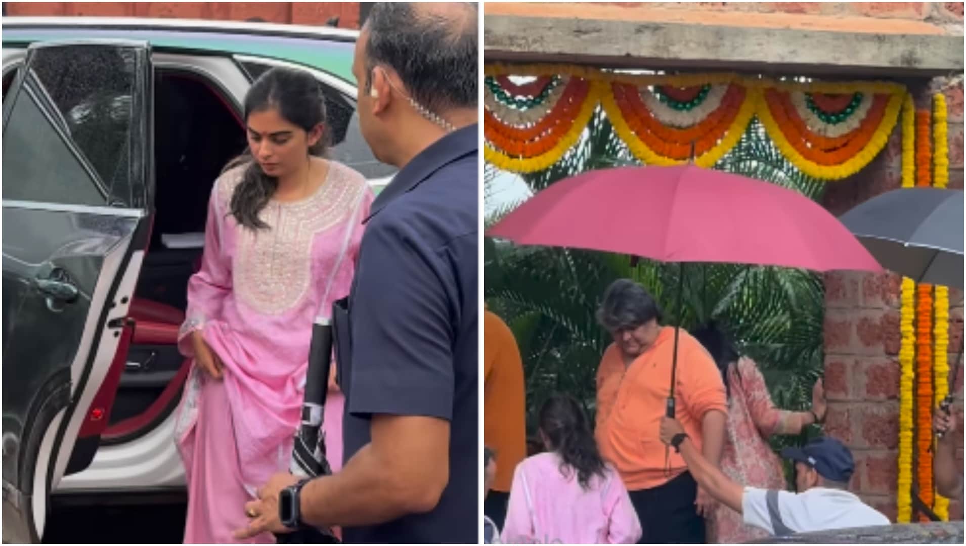 Isha Ambani worshiped at the Krishna Kali temple located in Nerul along with husband Anand Piramal