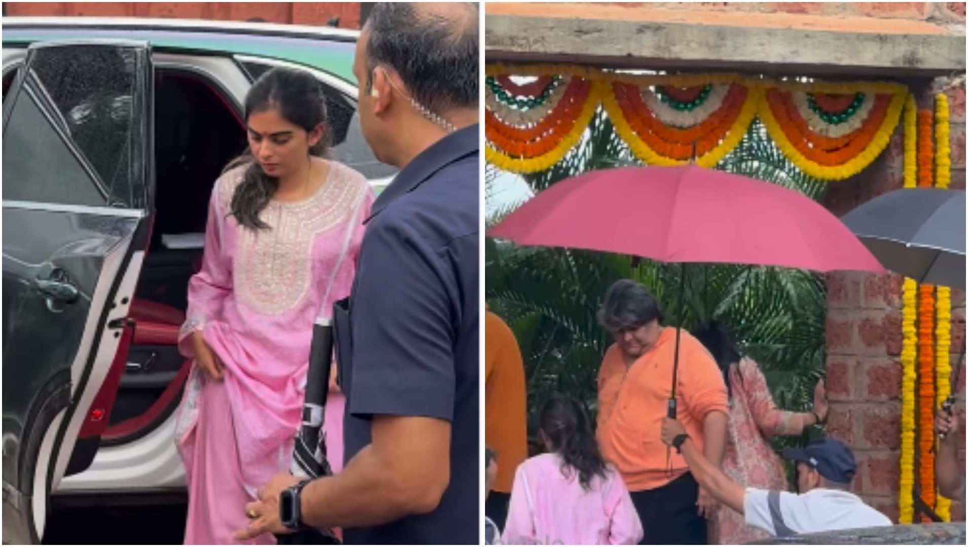Isha Ambani worshiped at the Krishna Kali temple located in Nerul along with husband Anand Piramal