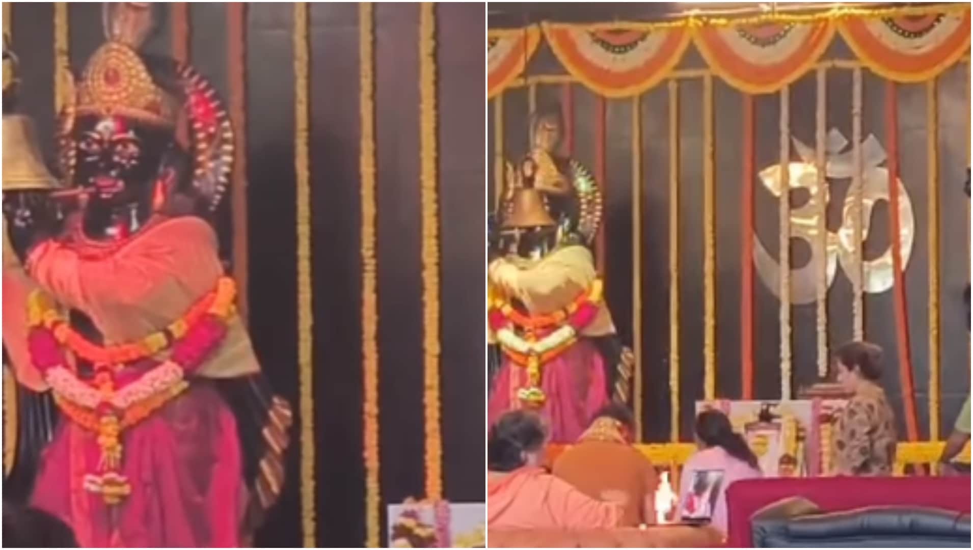 Isha Ambani worshiped at the Krishna Kali temple located in Nerul along with husband Anand Piramal