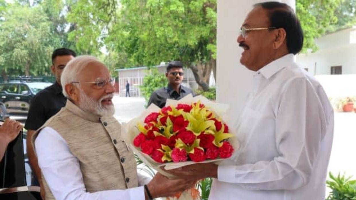 PM Modi extends greetings to former VP M Venkaiah Naidu on his 75th birthday