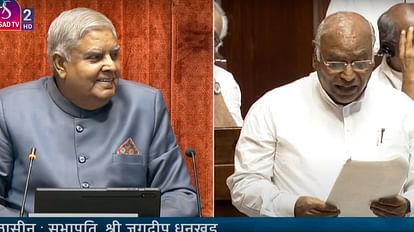 LoP Rajya Sabha Mallikarjun Kharge on the Motion of thanks on President's address, jagdeep dhankar replied