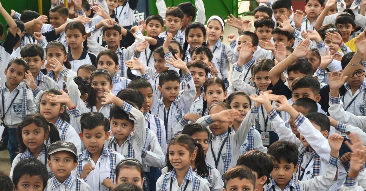 UP: First day of school, children arrived.
