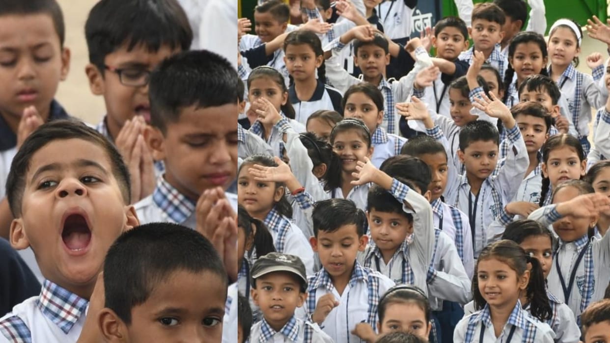 UP: First day of school, children arrived.