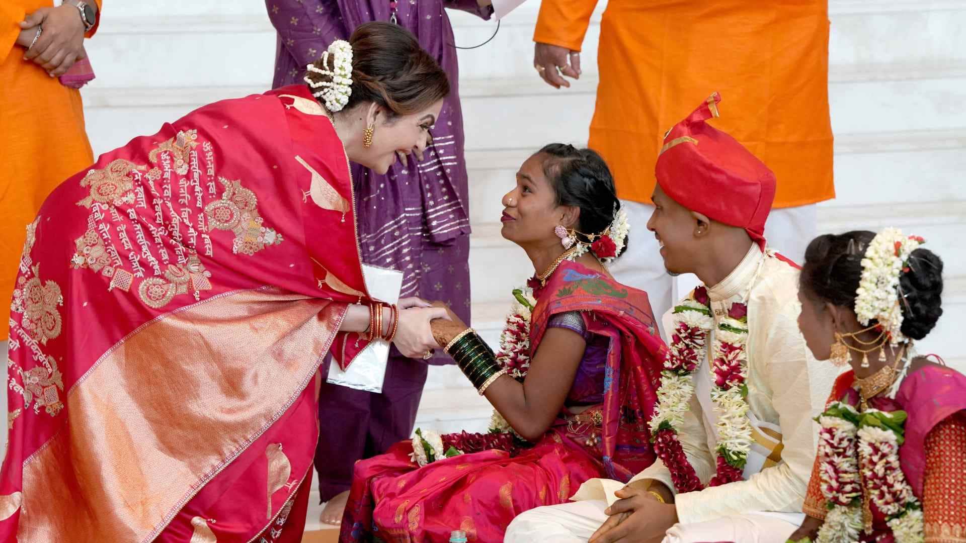 anant ambani radhika merchant wedding ceremony started with the marriage of poor girls see photos