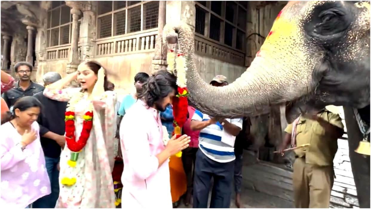 Shoot of Ram Charan producing Film The India House started with a pooja ceremony at the Virupaksha Temple