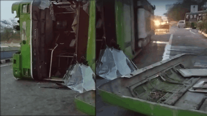 दिल्ली में डीटीसी बस हादसे का शिकार