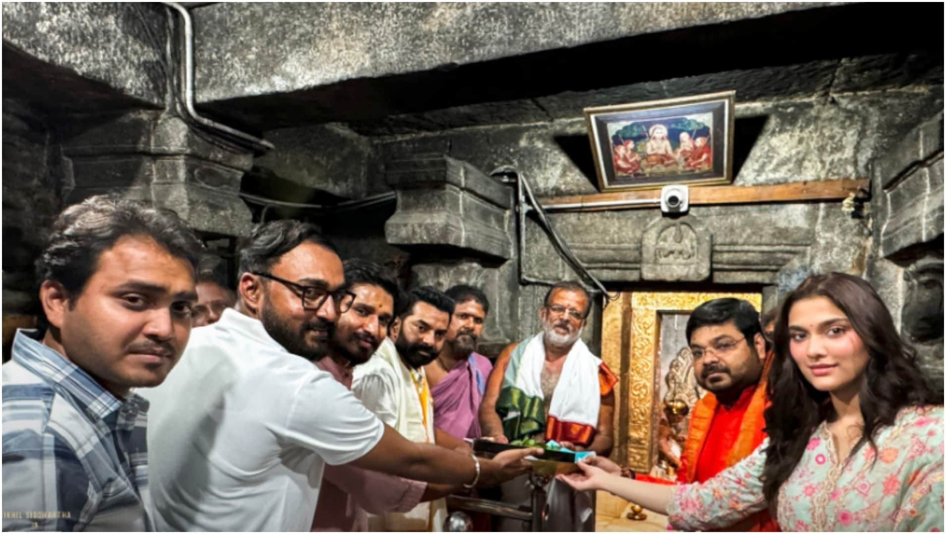 Shoot of Ram Charan producing Film The India House started with a pooja ceremony at the Virupaksha Temple