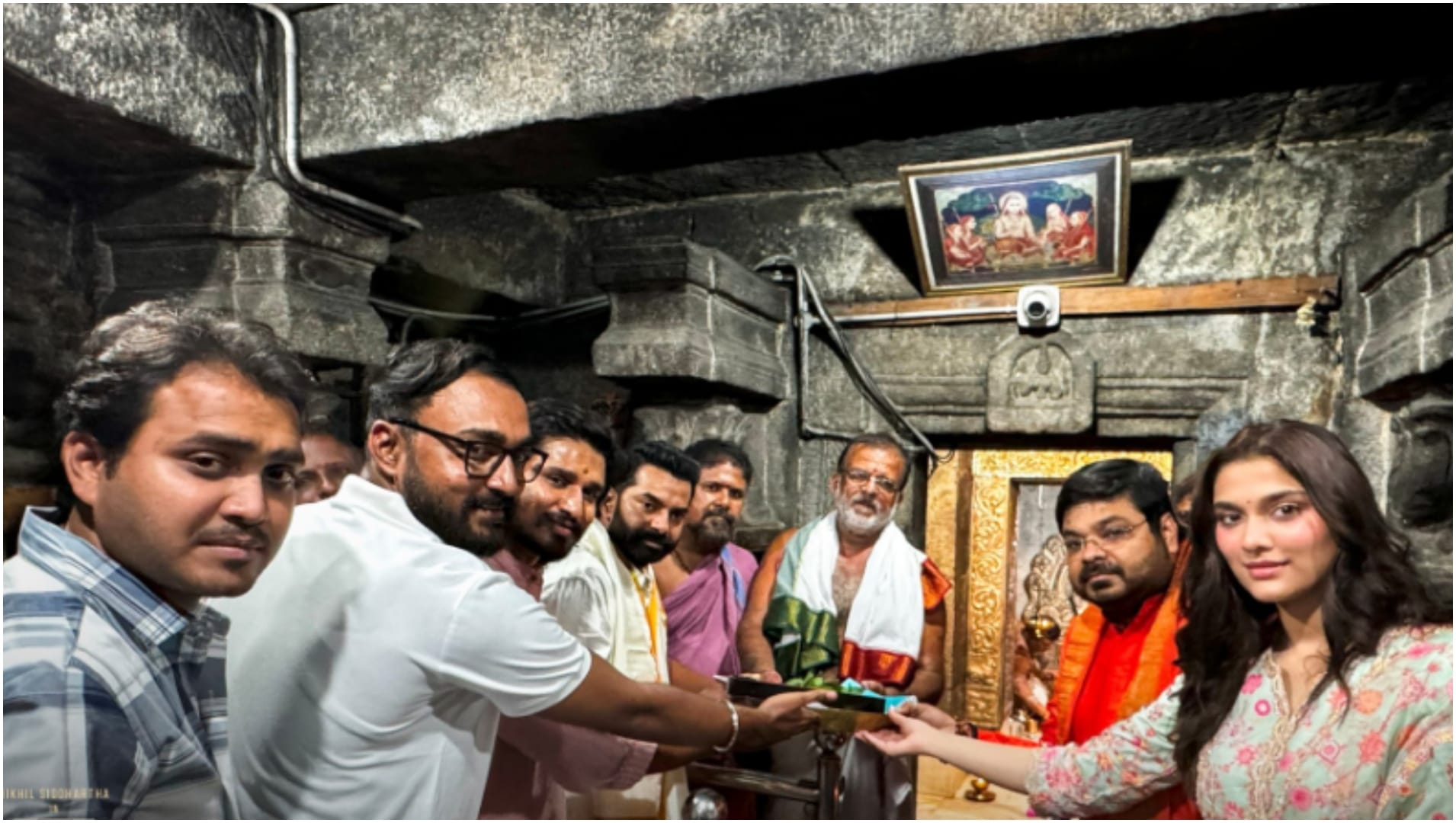 Shoot of Ram Charan producing Film The India House started with a pooja ceremony at the Virupaksha Temple