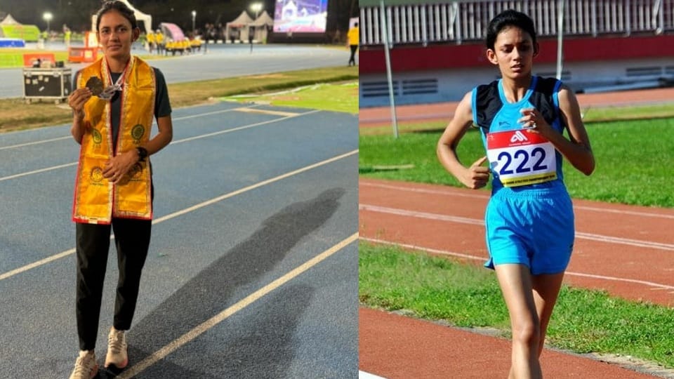 Athlete raveena from jind won gold in National Inter State Senior Athletics in Panchkula
