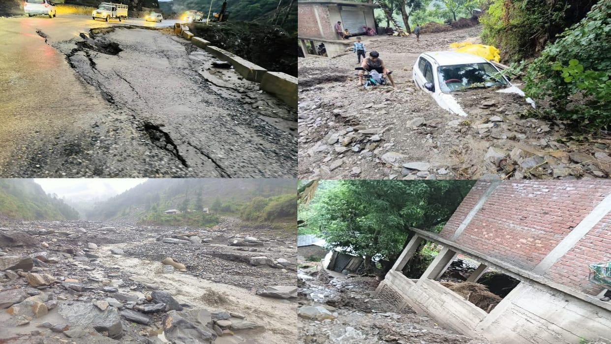 Himachal Weather: Heavy rains cause devastation in Seraj, highway near Pandoh Dam collapses, many roads blocke