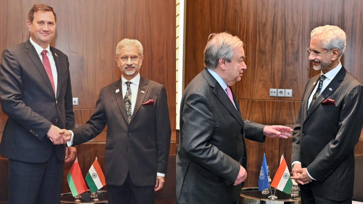 Jaishankar meets UN chief and Belarusian, Tajikistan, Uzbek counterparts in Kazakhstan
