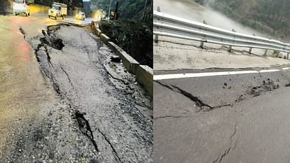 Danger looms on Chandigarh Manali highway again near Pandoh Dam, huge cracks appear, road starts sinking