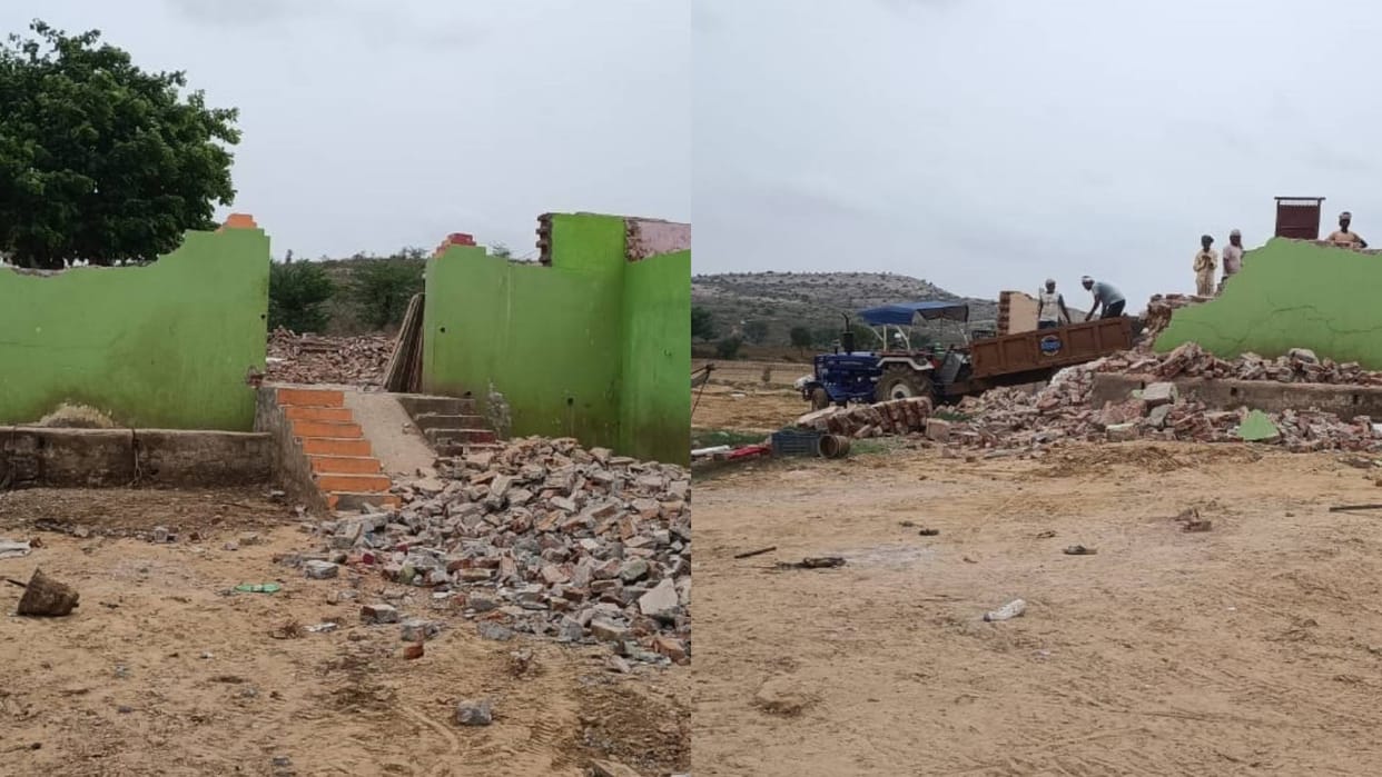 Bharatpur Cyber thugs demolished their house themselves before JCB could start working