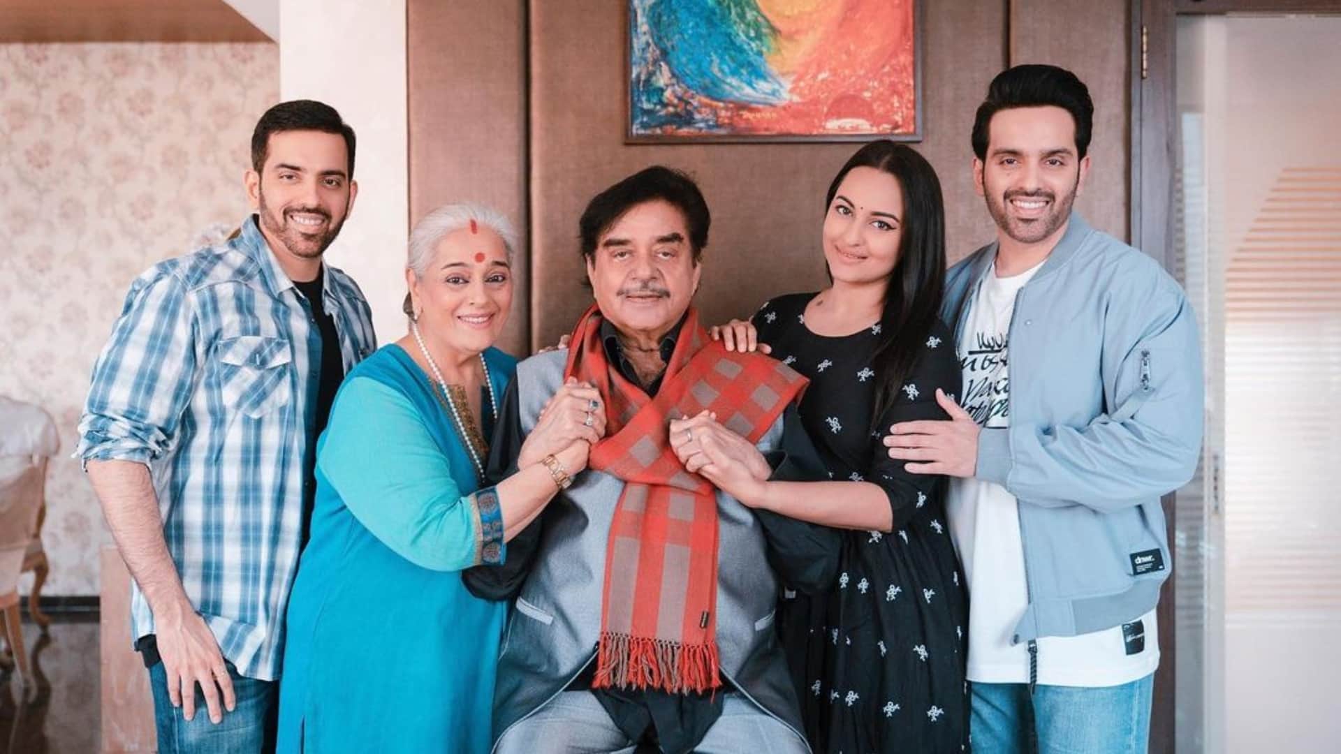 Luv Sinha omits sister sonakshi from parents Shatrughan poonam anniversary post Bless to born as your children