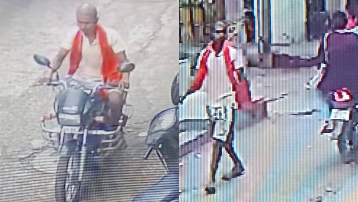 Bihar Muzaffarpur first he did recce sitting on cart then escaped after stealing bike thief captured on CCTV