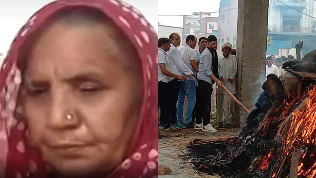 Haryana: Gangster Kala Jathedi, coming from Tihar, lit the funeral pyre of his mother