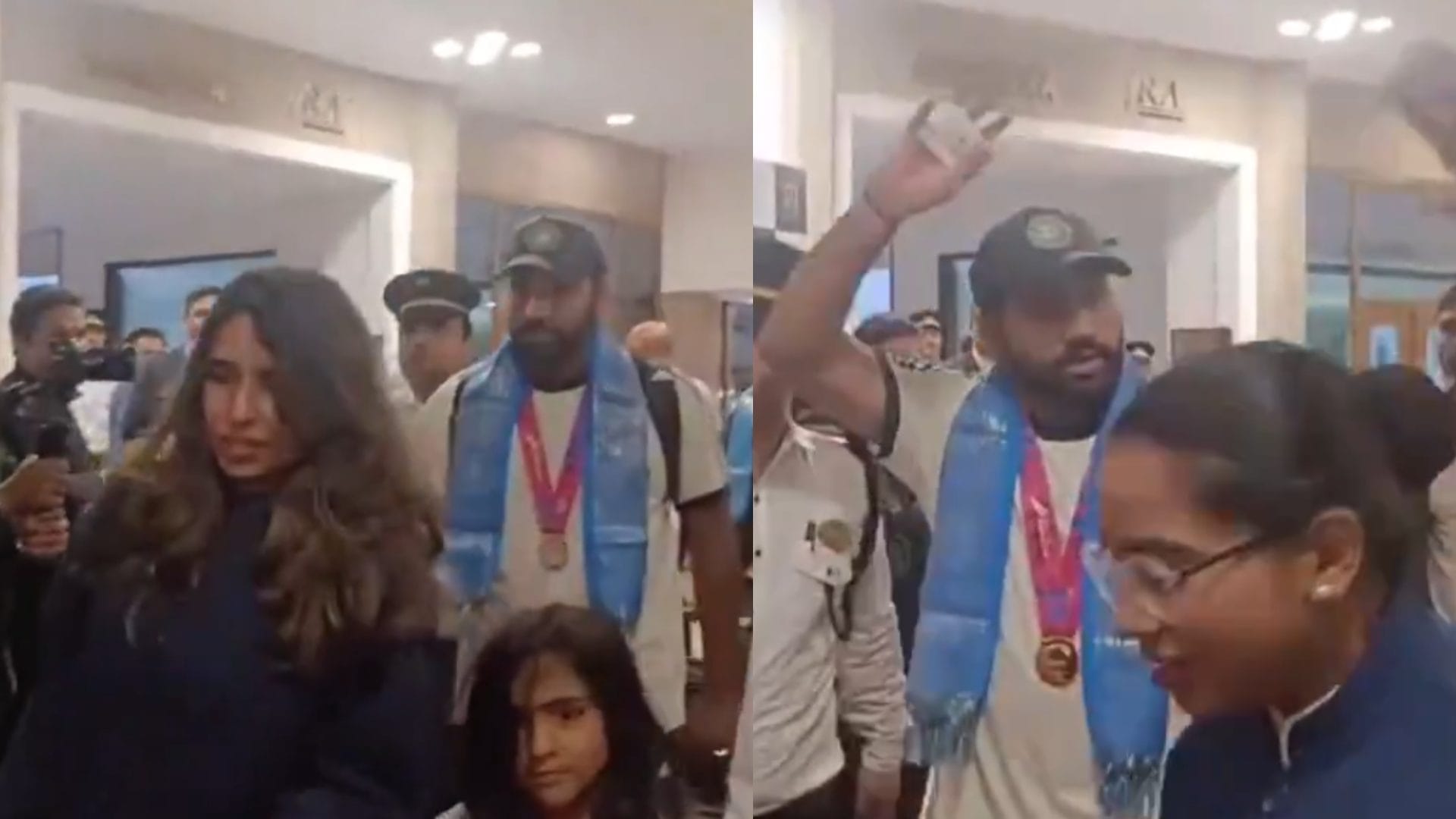 Team India return: Rohit Sharmas first picture with the trophy, all the players were seen wearing medals