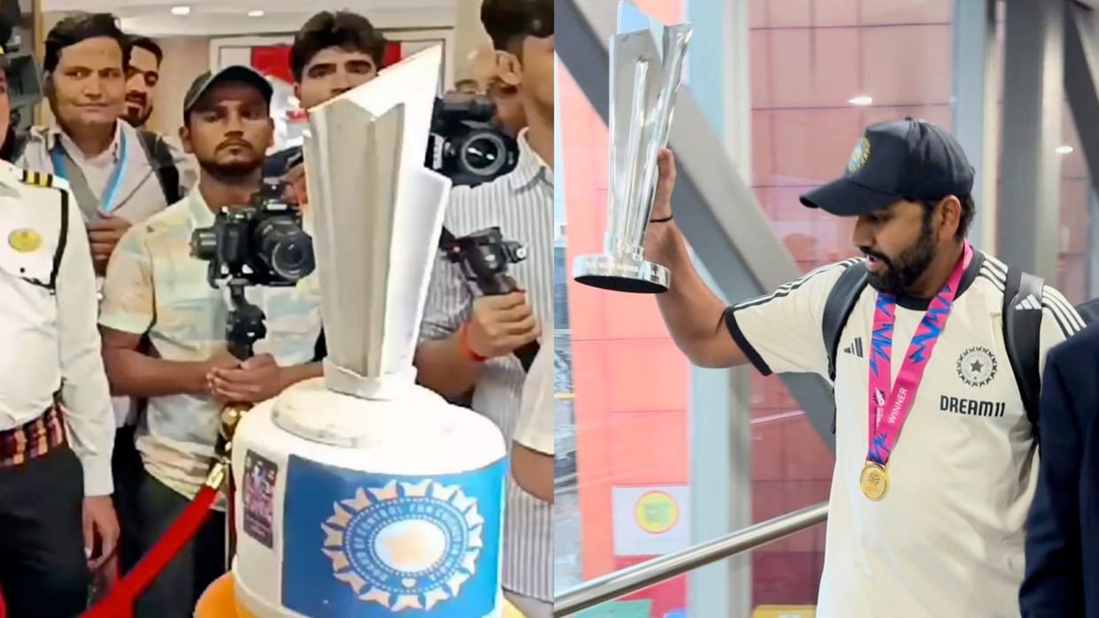 Team India return: Rohit Sharmas first picture with the trophy, all the players were seen wearing medals