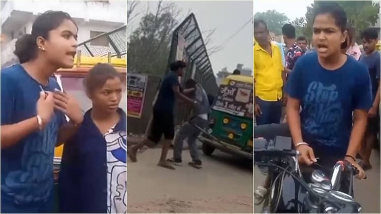 Delhi Crime News Girl Beats Auto Driver With Stick In Nihal Vihar Area – Amar Ujala Hindi News Live