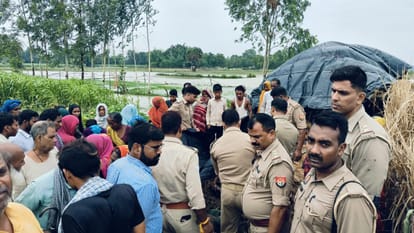 Water logging in Bahraich because of rain.