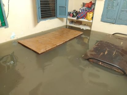 Water logging in Bahraich because of rain.