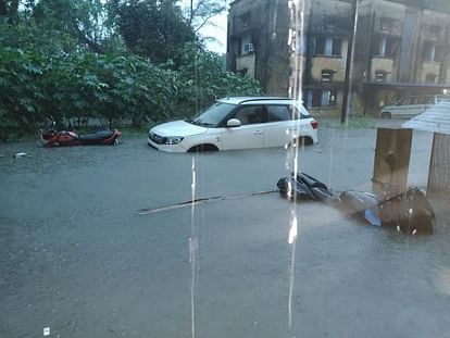 Water logging in Bahraich because of rain.