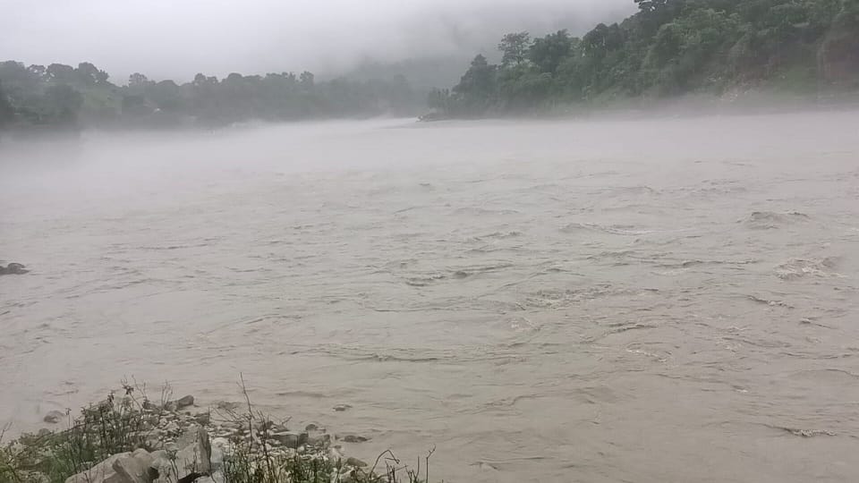 River water level rises after heavy rains in kumaon Uttarakhand