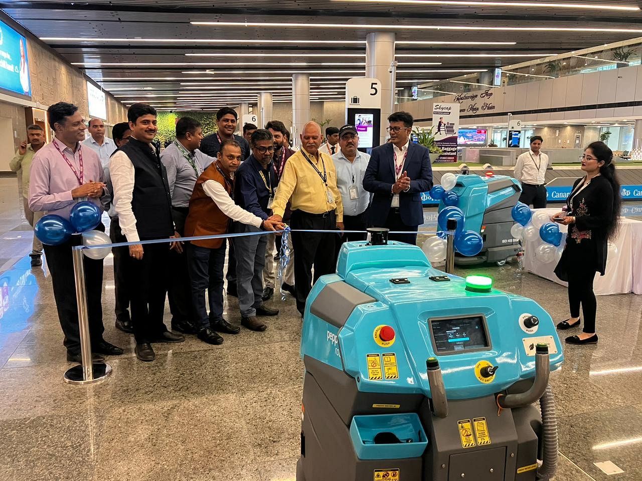 Robot for cleaning inaugrated on Amausi airport in Lucknow.