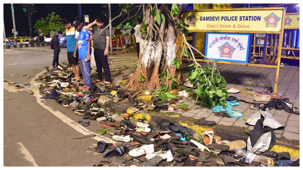 maharashtra Victory parade aftermath Water bottles footwear among trash collected in seven vehicles