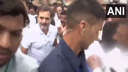 Congress leader Rahul Gandhi meets the victims of Hathras stampede