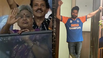 rohit sharma mother purnima sharma kissed her son after meeting, video goes viral