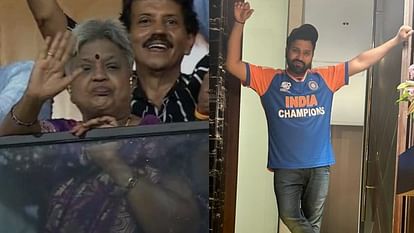 Rohit Sharma Mother Purnima Sharma Kissed Her Son After Meeting, Video ...