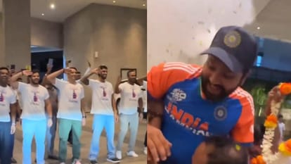 rohit sharma mother purnima sharma kissed her son after meeting, video goes viral