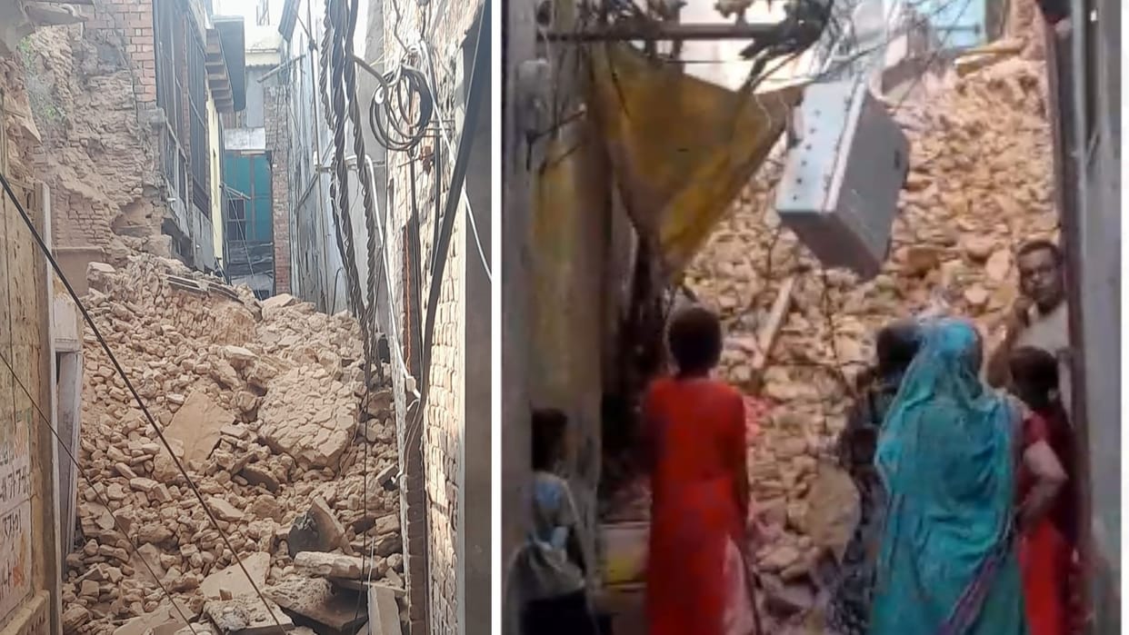 dilapidated house suddenly collapsed in Varanasi