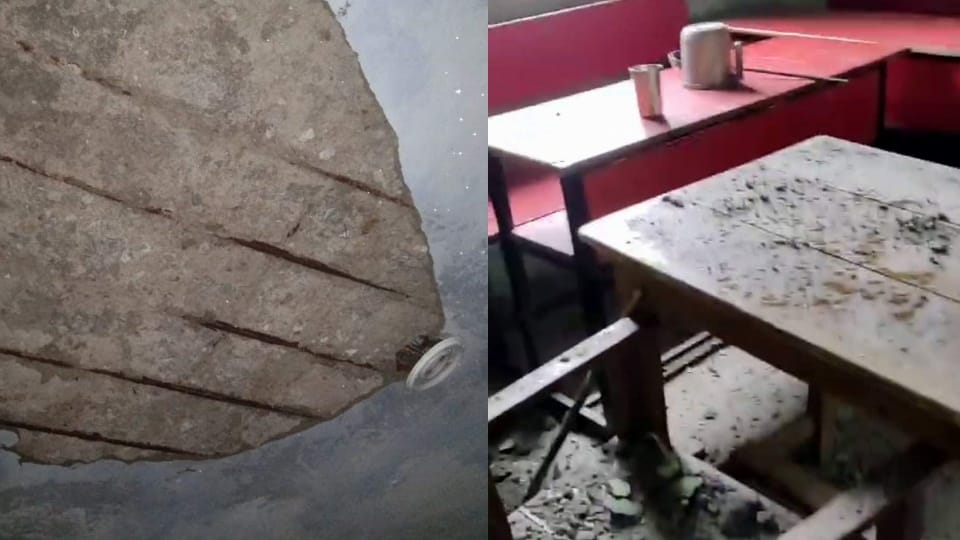 Uttarkashi News Plaster fell from ceiling of a classroom in school students ran away to save their lives
