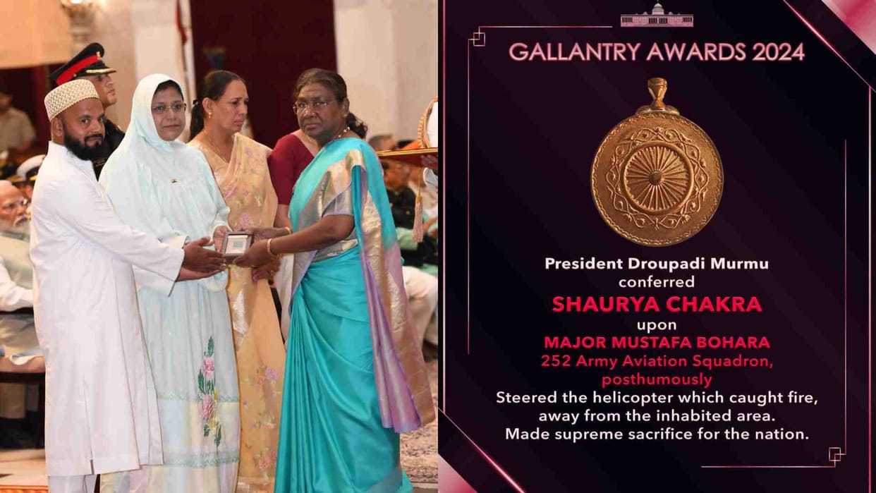 Udaipur: President awards Shaurya Chakra to parents of martyr Major Mustafa