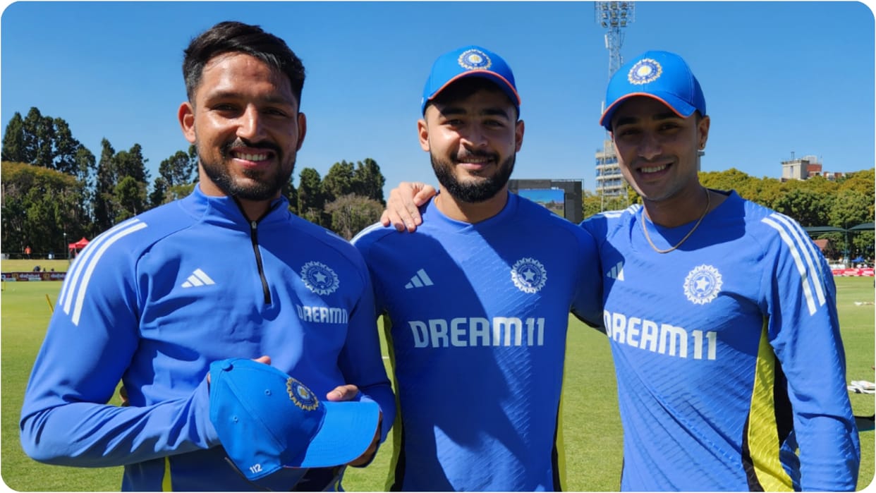Abhishek Sharma Dhruv Jurel and Riyan Parag Make debut for Indian T20 Team against Zimbabwe