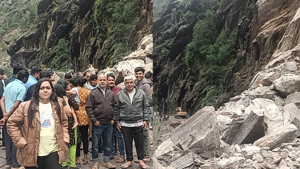 Uttarakhand weather Badrinath Highway closed at many places due to falling debris and boulders Pilgrims Stuck