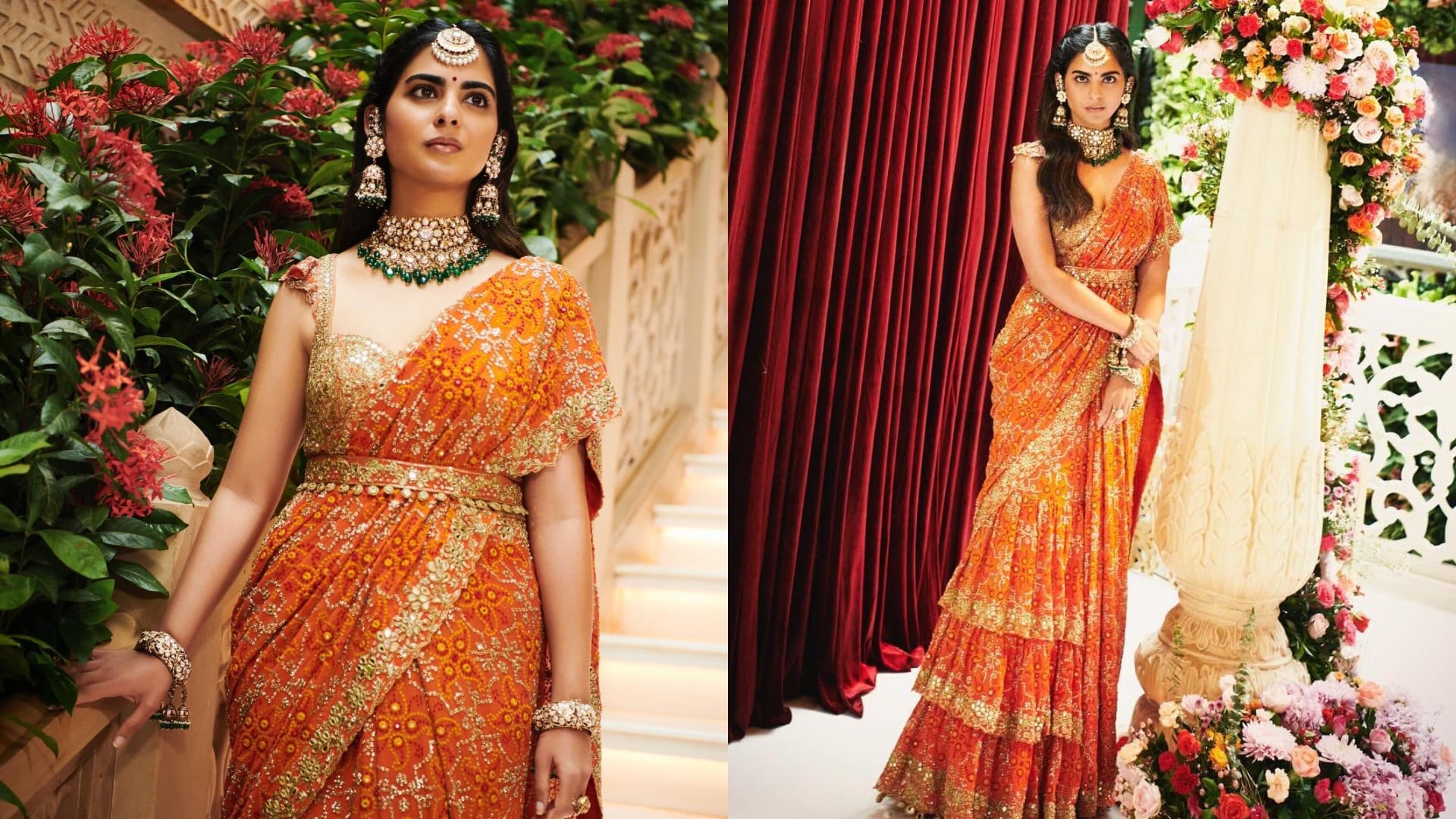 mukesh ambani daughter Isha Ambani best look in anant ambani and radhika merchant wedding ceremony