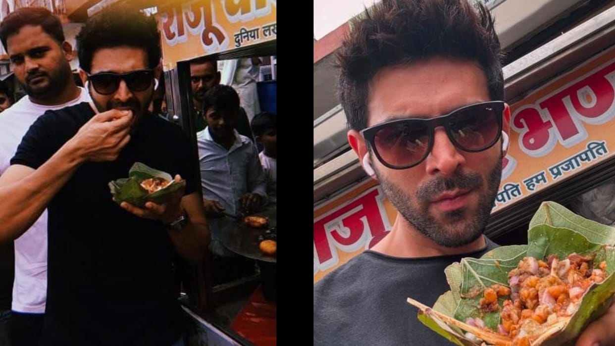 Film actor Karthik Aryan reached the cart to enjoy Bundeli chaat