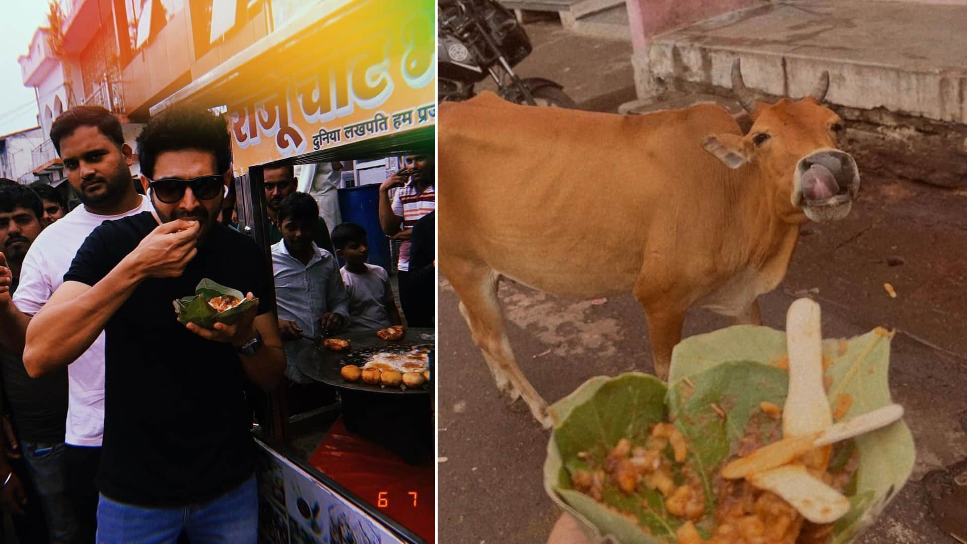 Kartik Aaryan aka Rooh baba Enjoys Local Street Chaat In Orchha Amid Bhool Bhulaiyaa 3 Shoot See viral Photos