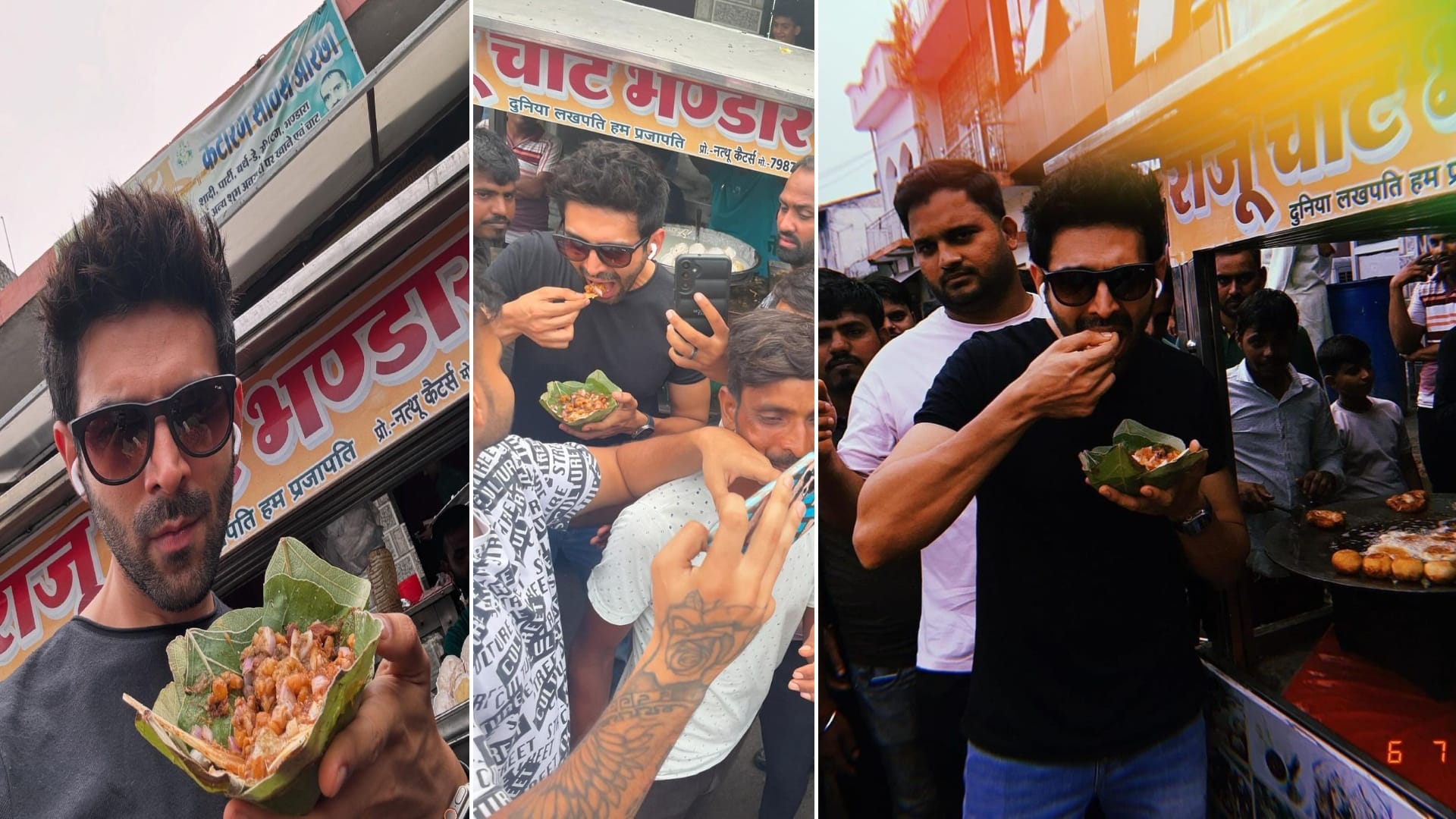 Kartik Aaryan aka Rooh baba Enjoys Local Street Chaat In Orchha Amid Bhool Bhulaiyaa 3 Shoot See viral Photos