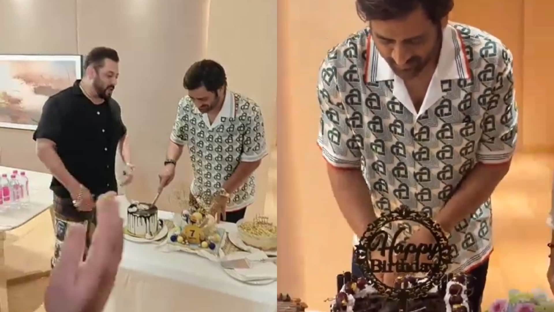Mahendra Singh Dhoni celebrated his birthday with Salman Khan sikandar actor shared photo on x