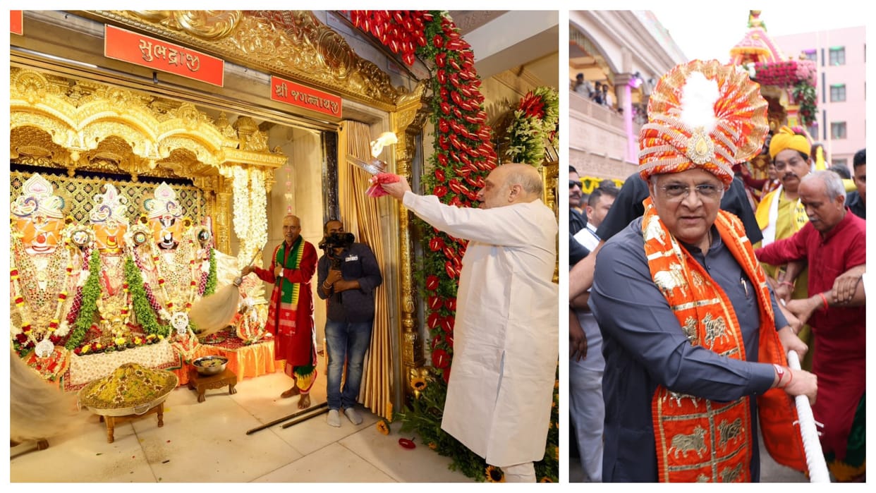 Rath Yatra: Lord Jagannath's Rath Yatra started, Amit Shah did Mangala Aarti and CM Patel did Pahind Vidhi