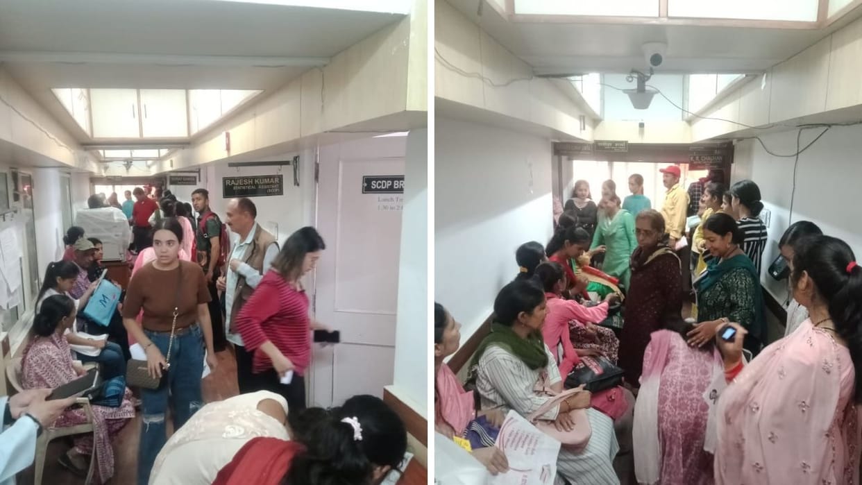 Himachal 1500 Rupees Scheme Lines formed to submit forms Mahila Samman Nidhi Yojana