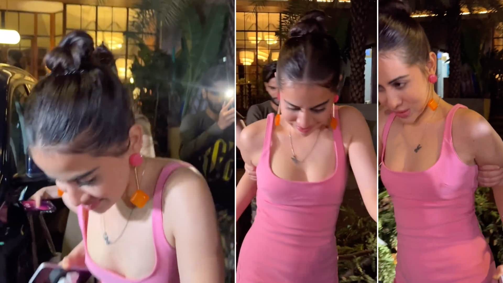 Uorfi aka Urfi Javed Drunk? She Struggling To Walk After a Party in Mumbai sister help her Watch viral video