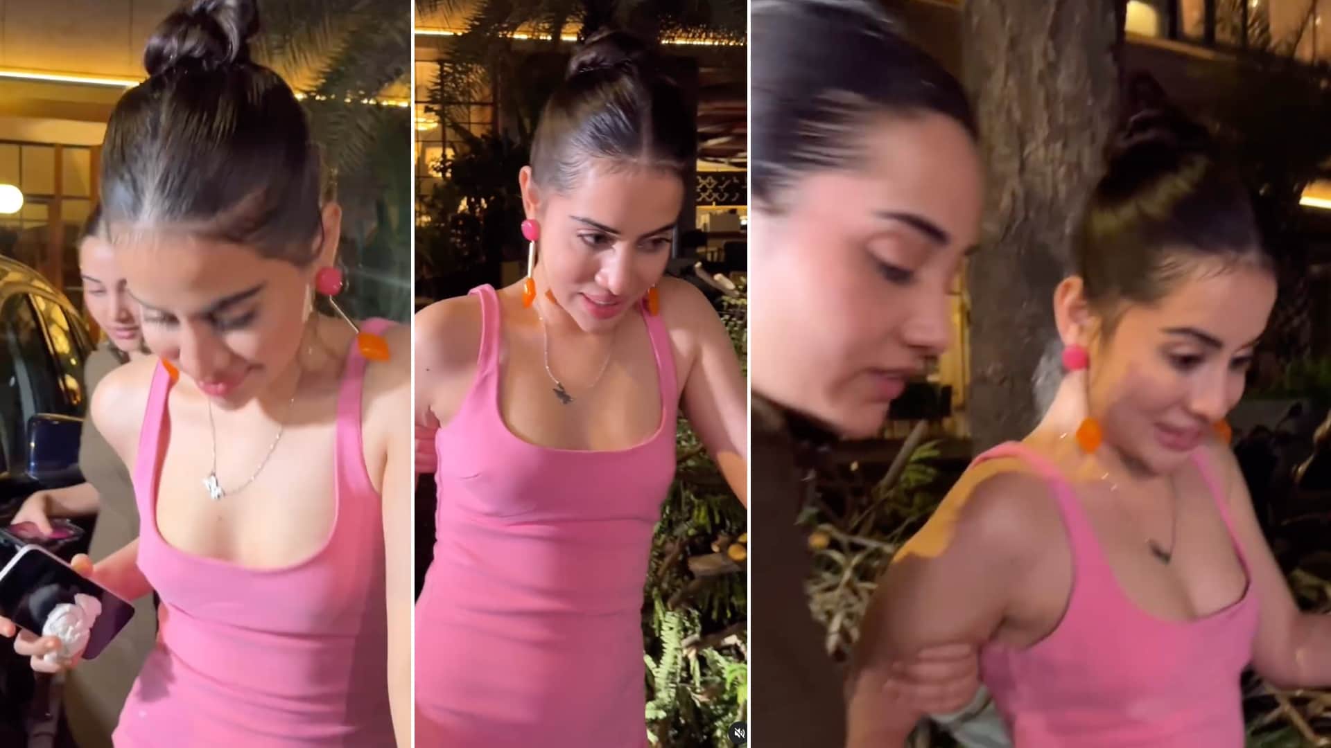 Uorfi aka Urfi Javed Drunk? She Struggling To Walk After a Party in Mumbai sister help her Watch viral video
