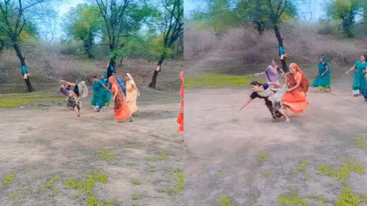 women playing kabaddi in saree in village users reacts after watching this video