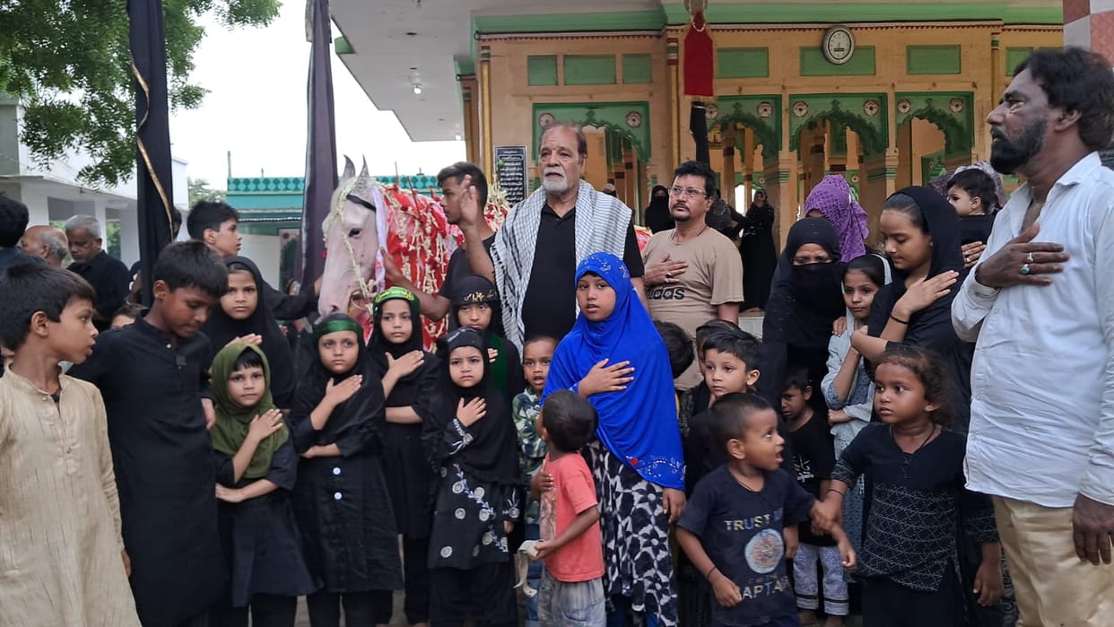 Muharram muslim Devotees flocked visit Alam and Duldul in varanasi voices of Hussain echoed
